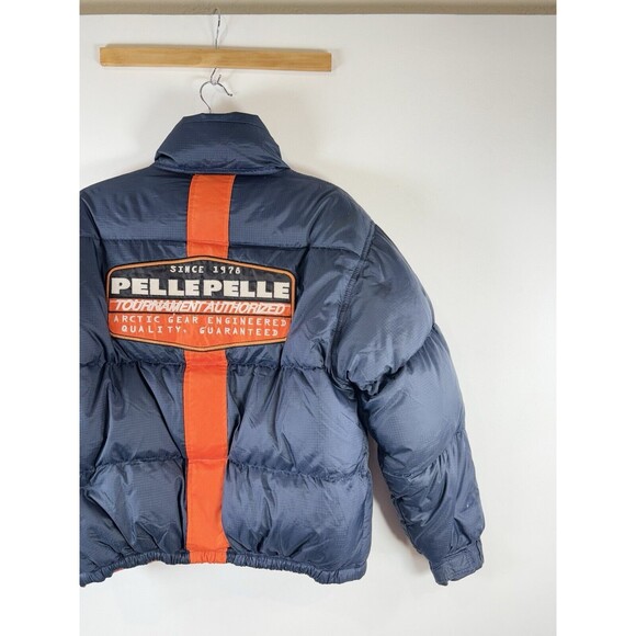 Reversible Down Jacket with Racing Patch by Mark Buchanan, 90s-00s Pelle Pelle - Picture 8 of 15